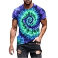 thumbnail image 4 of Yaoyar Men's Tie Dye Shirt Funny Rainbow Psychedelic Graphic Short Sleeve Crewneck Casual T-Shirt Tops, 4 of 5
