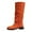Orange, variant on Fashion Suede Mid Calf Boots for Women - Comfortable On Casual Booties with Heel and Warm for Fall and Winter