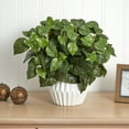 thumbnail image 3 of 16’’ Pothos Artificial Plant in White Ceramic Vase, 3 of 3