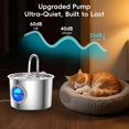 thumbnail image 4 of Fuente de agua para gatos JLVDXN de acero inoxidable 304, 2,2 L, silenciosa, 4 of 8