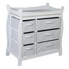 Badger Basket Sleigh Style Baby Wood Changing Table with 6 Baskets