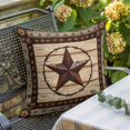 thumbnail image 2 of Texas Star Brown Pillow Covers 18x18 Inch, Country Star Rustic Vintage Wooden Linen Pillowcase with Invisible Zipper, Decorative Throw Pillow Covers Cushion Case for Couch Sofa Bed Living Room, 2 of 9