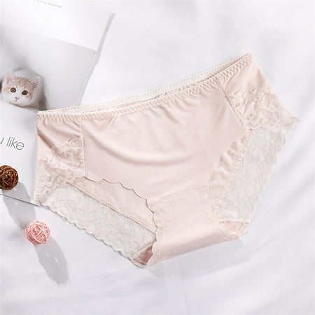 

〖TOTO〗Intimates For Women Lace Underwear Mid Waist Briefs Breathable Soft Ladies Stretch Panties