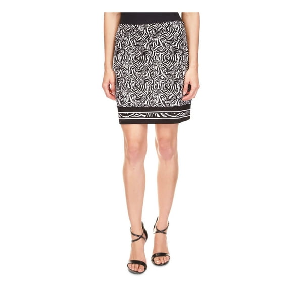 MICHAEL MICHAEL KORS Womens White Zippered Short Pencil Skirt L