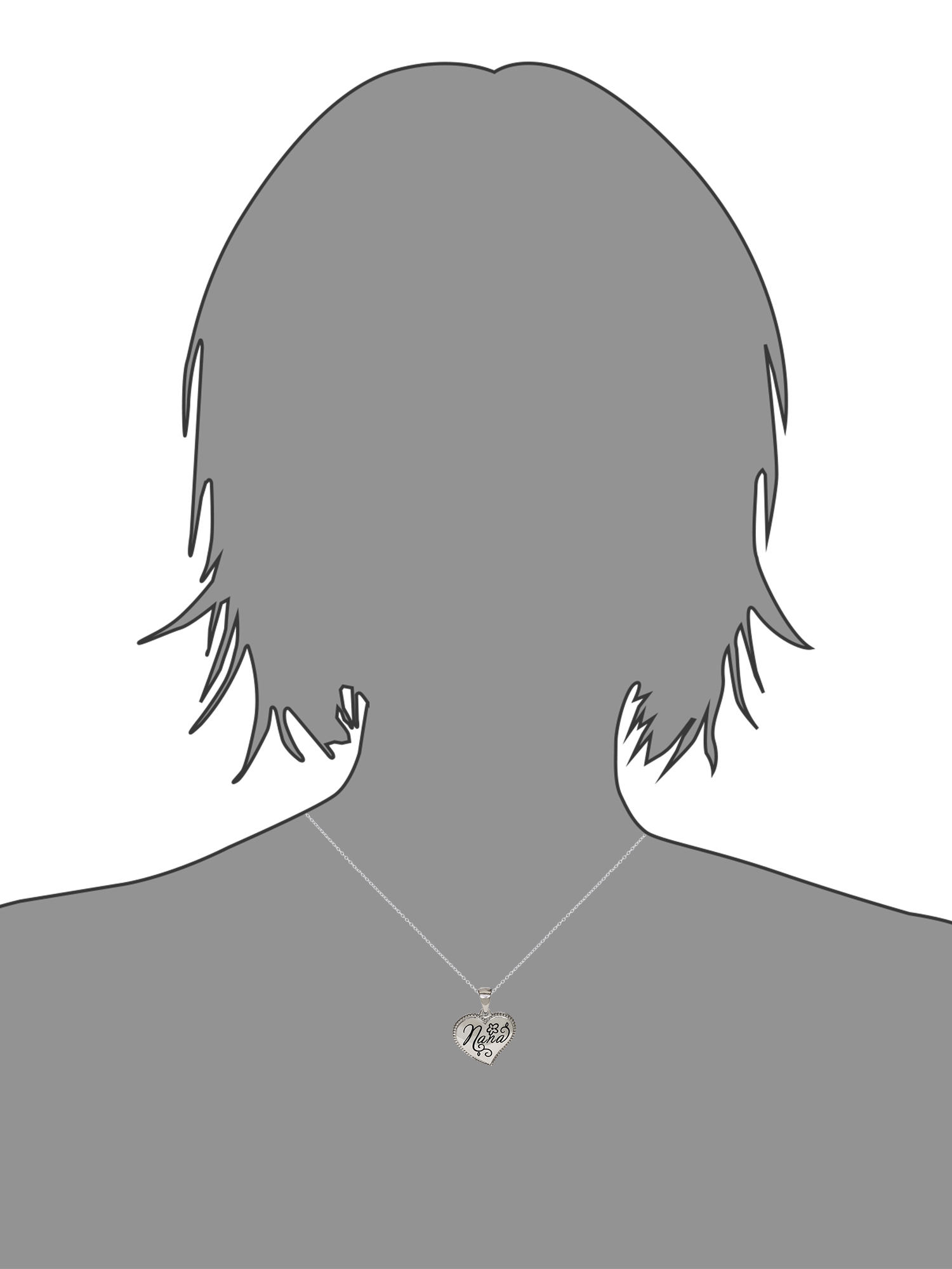 Connections from Hallmark Women's Stainless Steel Nana Heart Pendant, 18