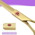 thumbnail image 2 of Unique Bargains Dog Grooming Scissors with Ergonomic Handle Upper Bend Shears Curved Shears for Pets 7.5" Gold Tone, 2 of 7