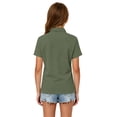 thumbnail image 3 of Girls School Uniform Polo Shirt Casual Summer Short Sleeve Comfy Pique Knit Top Back to School Outfit, 3 of 7