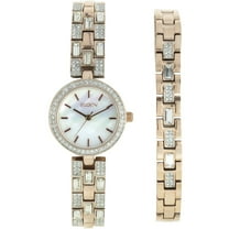 Elgin Adult Female Round MOP Dial Analog Watch and Bracelet Set (EG10003ST)