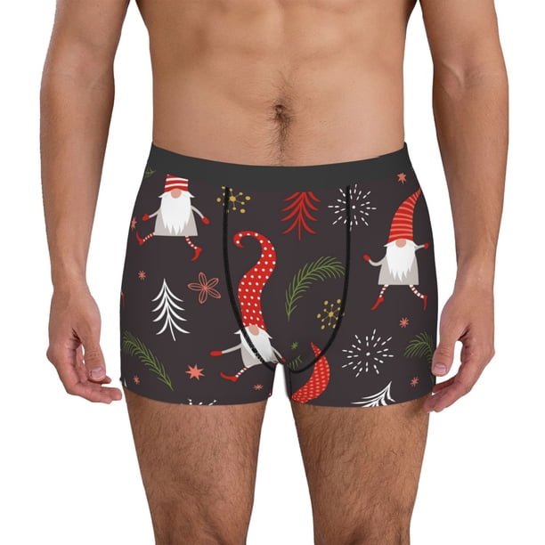 Balery Cute Christmas Gnomes Calzoncillos bóxer para hombre, ropa interior de algodón suave y transpirable con cinturilla de nailon-X-Large
