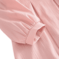 thumbnail image 7 of LYMAYTER Kids Girls Long Sleeve Bow Dress Baby Toddler Pleated Casual A-Line Daily Wear 2-7Y, 7 of 7