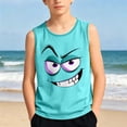 thumbnail image 2 of KHONTS Kid's Tank Tops for Boys Funny Face Expression Tanks Shirts Novelty Summer Beach Sleeveless Undershirts,Size 3-14 Years Mint Green 160, 2 of 4