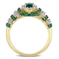 thumbnail image 4 of Everly Women's Created Sapphire and Created Emerald Yellow Gold Plated Ring, 4 of 8