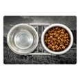 thumbnail image 1 of Farm Animal Pet Mat for Food and Water, Monochrome Picture of Buffalo on Rice Fields and Mount Fansipan, Non-Slip Rubber Mat for Dogs and Cats, 18" X 12", by Ambesonne, 1 of 2