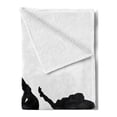 thumbnail image 2 of Hip Hop Soft Flannel Fleece Throw Blanket, Breakdancer Women Silhouettes Doing Hand Glide up and Floor Rocking Moves, Cozy Plush for Indoor and Outdoor Use, 50" x 70", Black and White, by Ambesonne, 2 of 5