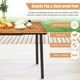 thumbnail image 6 of Gymax Rectangle Patio Outdoor Dining Table Acacia Wood Tabletop w/ 2'' Umbrella Hole, 6 of 10