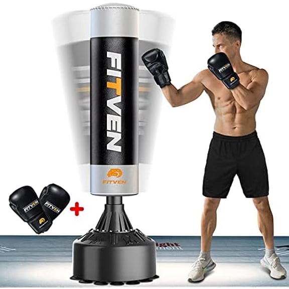 Freestanding Punching Bag with Boxing Gloves Heavy Boxing Bag with Suction Cup Base Adult Men Stand Kickboxing Bag$$Sport & Recreation Other