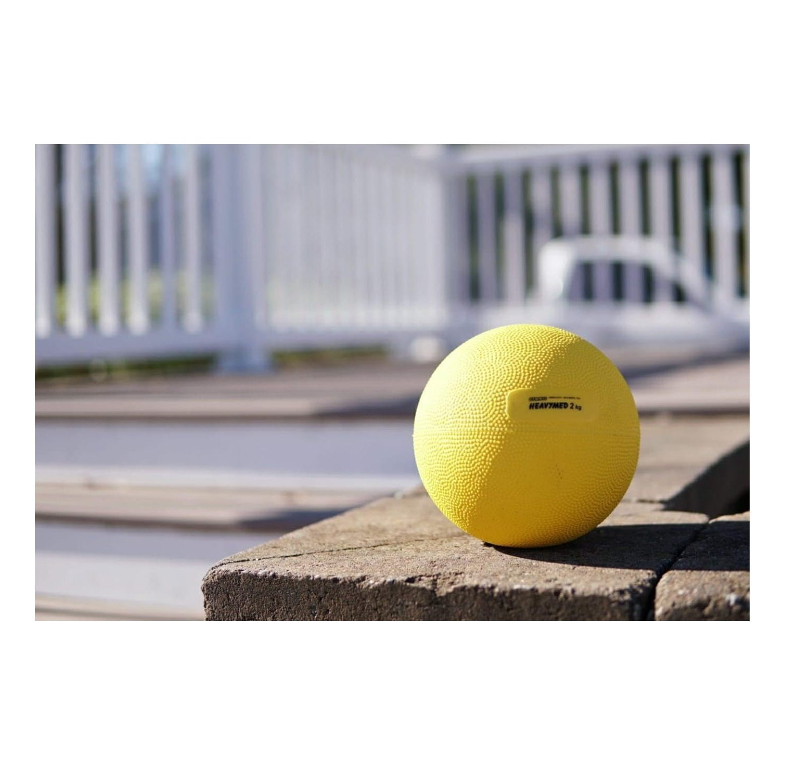 Gymnic Heavymed Medicine Ball 2kg/4.4lb, 15cm Yellow – Fitness & Therapy Ball for Strength, Balance, Core Workouts, Rehab Exercises