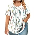 thumbnail image 2 of Xdegoge Womens Blouses Short Sleeve Plus Size Tops Fashion Printed Crew Neck Oversized T Shirt Loose Fit Tunic Summer Tops Casual Boho Tees Ropa Mujer Flash Clearance My Account History, 2 of 6