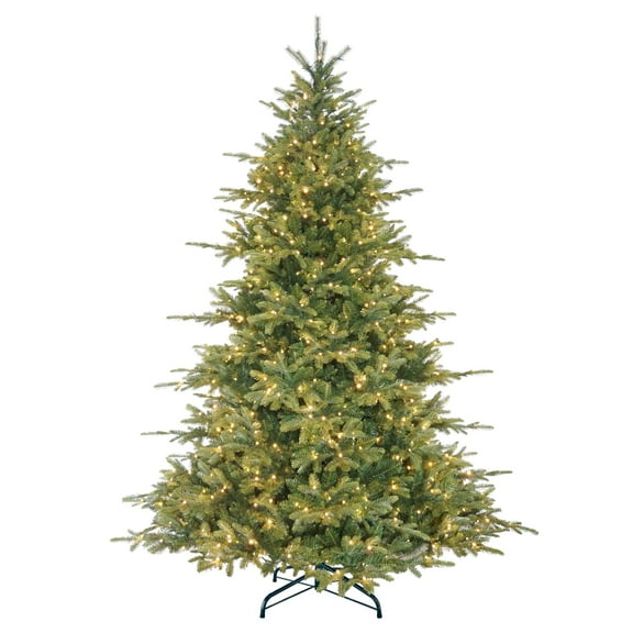 Puleo International 7.5' Pre-Lit Artificial Norwood Fir Tree with 1200 Dual-Color LED Lights and a Fresh Christmas Tree Scent Dispenser