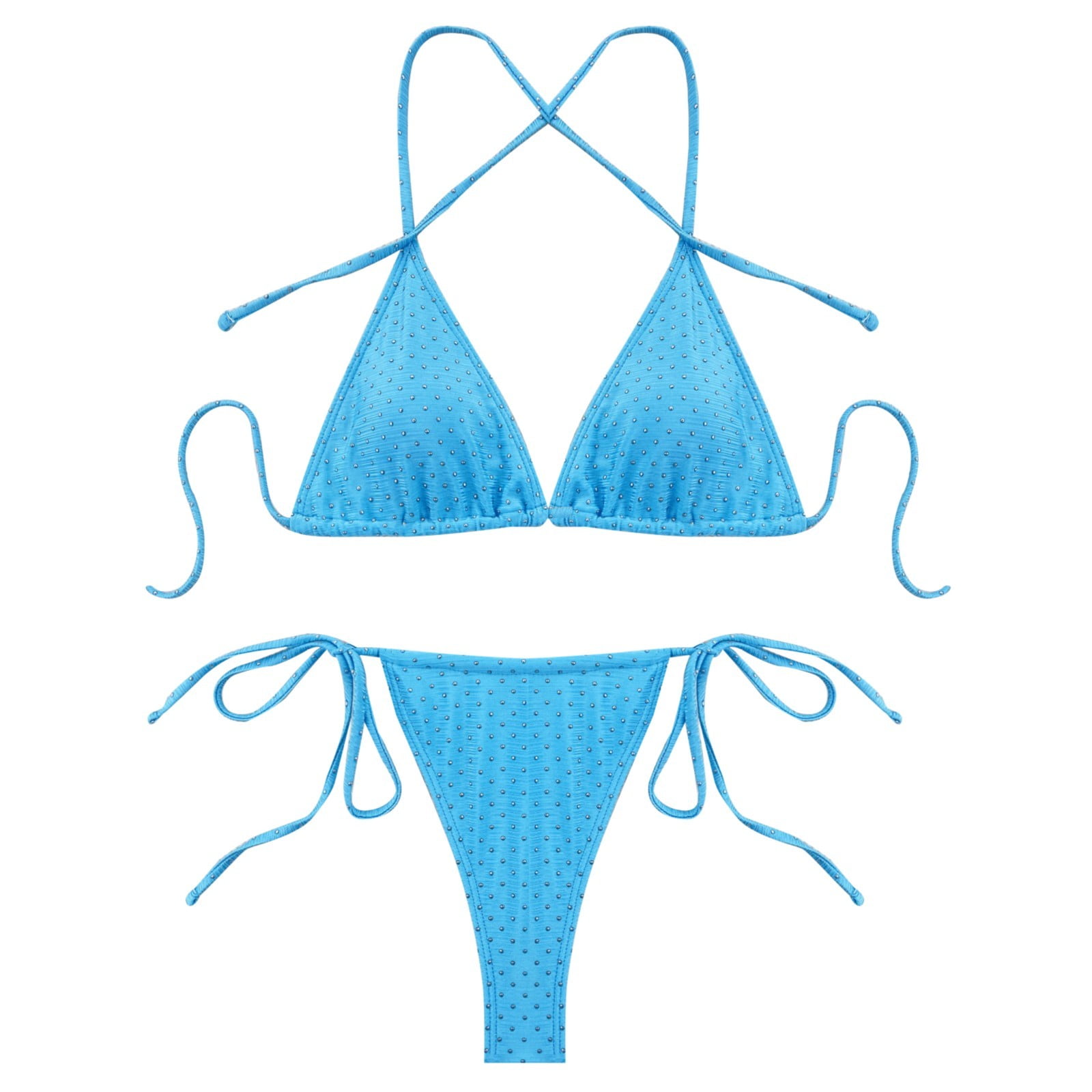 sebtyili summer ladies two piece swimsuit triangle drawstring bikini beach swimsuit