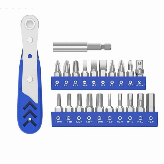 22in1 Professional Ratcheting Screwdriver Set,36-Tooth Mini Ratchet Wrench, Low Profile Ratchet Right Angle Screwdriver