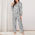 thumbnail image 2 of Xecao Snake Print Women Pajamas Set Soft Sleepwear Pjs long Sleeve Button Down Nightwear with Long Pants, 2 of 6