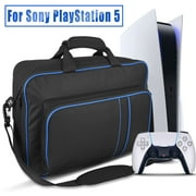 TSV Carrying Case Fit for PS5 Disc/Digital Edition Console and Accessories, Portable Storage Handbag, Travel Protective Shoulder Bag, Backpack Fit for PlayStation 5 Game, Black