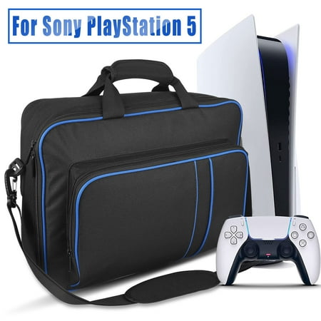TSV Carrying Case Fit for PS5 Disc/Digital Edition Console and Accessories, Portable Storage Handbag, Travel Protective Shoulder Bag, Backpack Fit for PlayStation 5 Game, Black