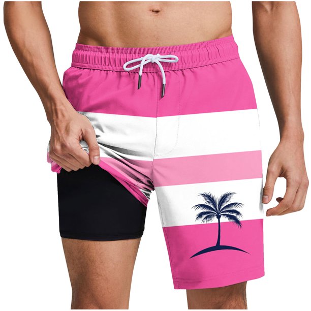 Pantalones Cortos Casuales para Hombre Imprimir con Bolsillos Pantalones de Playa de Cintura Elástica, Pantalones Cortos de Cintura Elástica para Hombre