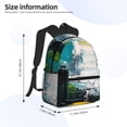 thumbnail image 2 of Balery Abstract Brushstrokes Green Blue Mochila para Mujeres y Hombres, Mochila Ligera Casual para Viajes, Mochila Clásica Básica para la Universidad, 2 of 6
