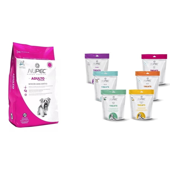 Paquete Nupec adulto razas pequeñas 8 kg + 1 premio Nupec treats 180 gr