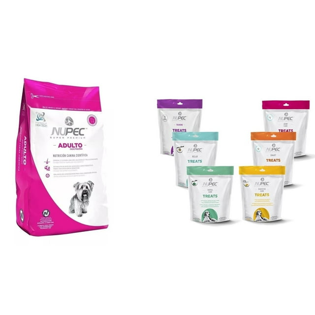 Paquete Nupec adulto razas pequeñas 8 kg + 1 premio Nupec treats 180 gr