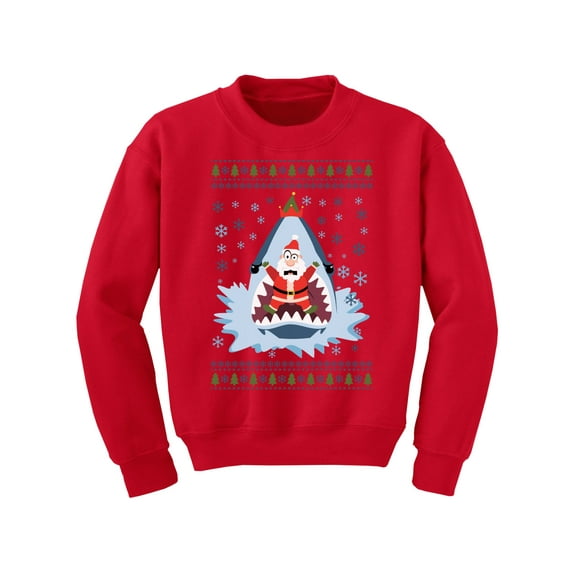 Awkward Styles Christmas Sweater for Boys Girls Kids Youth Xmas Santa in Shark Sweatshirt