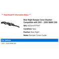 thumbnail image 2 of Rear Right Bumper Cover Bracket - Compatible with 2001 - 2005 BMW 330i 2002 2003 2004, 2 of 2