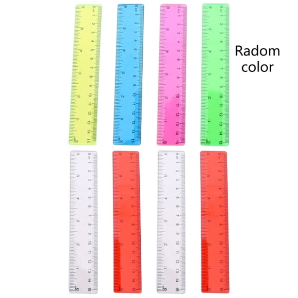 8 Pack Règles de 6 Pouces Petites Règles Couleurs Assorties Petites Règles en Plastique avec Pouces et Centimètres Mini Règles pour Enfants QX2A
