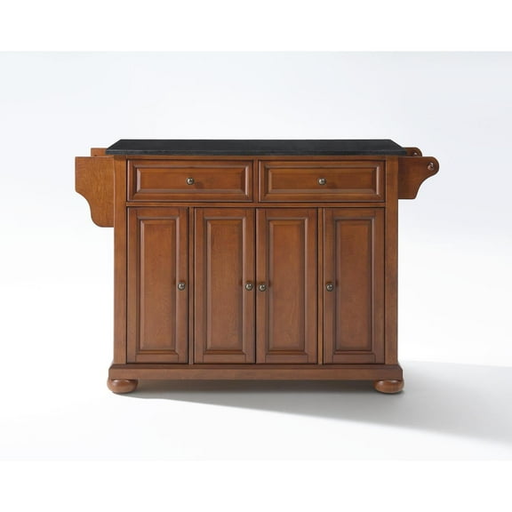 Crosley Furniture Alexandria Wood Kitchen Island in Black/Silver