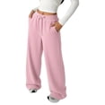 thumbnail image 5 of OSOLU Girls Sweatpants Wide Leg Drawstring Jogger Pants Elastic Waistband Athletic Palazzo With Pockets For Running Workout 5-14Y, 5 of 5