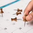 thumbnail image 4 of Wooden Thumb Tacks Decor for Cork Boards Map Photos Calendar Home Office Craft Projects with Box, 4 of 5