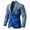 Blue, variant on Men's Denim Patchwork Blazer Color Blocking Casual Fashion Jacket Double Button Jean Suit Jacket with Pocket Black XXL
