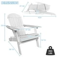 thumbnail image 6 of Folding Adirondack Chair Outdoor Patio Chair, Weather Resistant, Fire Pit Seating Accent Furniture Wood, White, 6 of 8