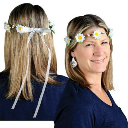 Club Pack of 12 Springtime Daisy Chain Headbands Costume Accessories