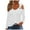 White, variant on Giftesty Womens Shirts Fashion Casual Solid Color Shoulder Drop Pullover Blouse Women's Long Sleeve Top V-Neck Top/Shirt