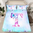 thumbnail image 2 of Homewish Initial T Letter Full Size Sheets for Teens, Magic Butterfly Animal Bed Sheets, Cartoon Dreamy Floral Sheet Sets, Ultra Soft Bedroom Decor, 4 Pieces, 2 of 7