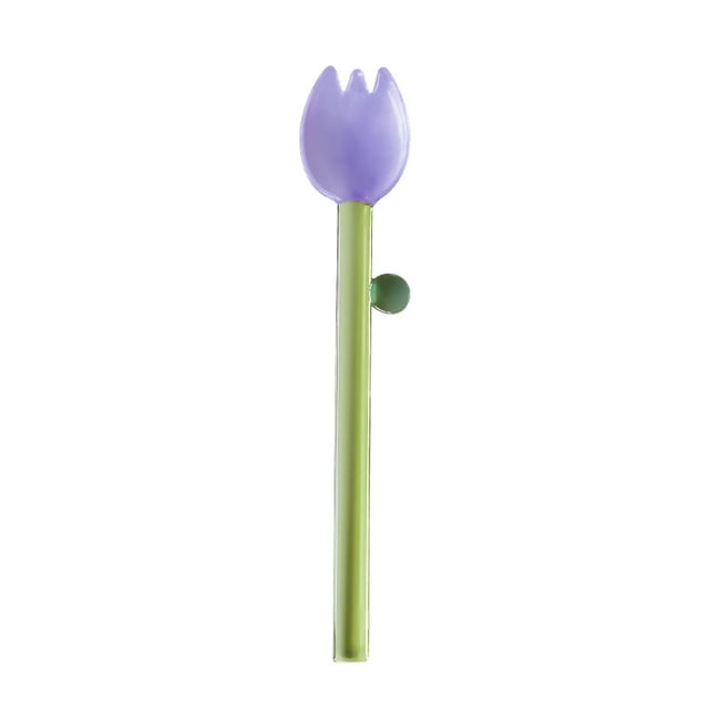 Borosilicate Glass Stirring Spoon - Long Handle Cocktail Stirrer for Iced Coffee, Lemonade, and Sundaes