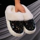 thumbnail image 4 of Zapatos La Casa Lentejuelas Mujer Cálida Peluche para Interiores Al Aire Libre, 4 of 8