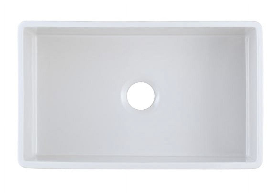 Empire Industries Sutton Place Farmhouse Fireclay 33" Single Bowl Kitchen Sink with Grid and Strainer in White