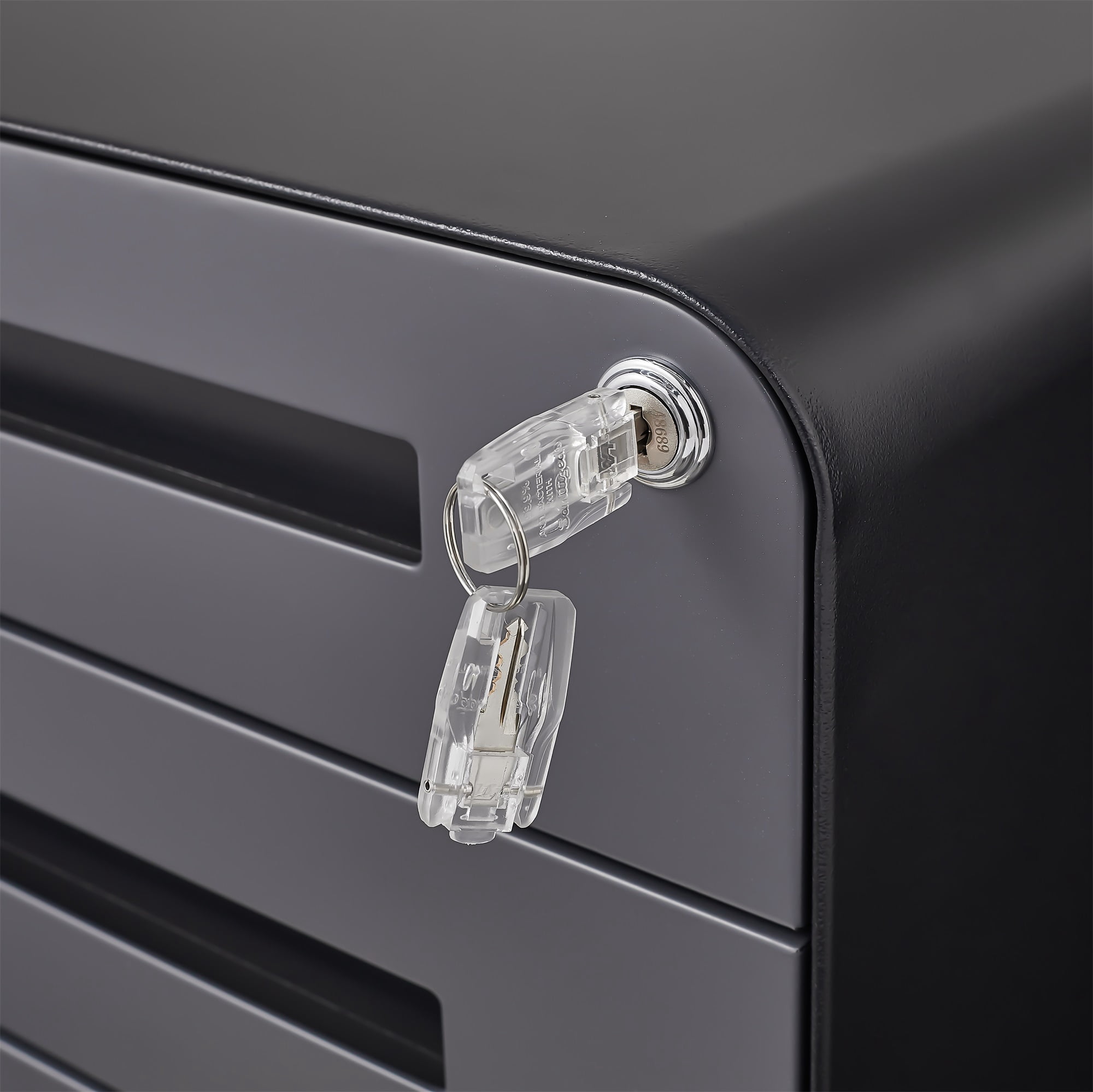 White 3-Drawer Office Filing Cabinet on Wheels with Lockable Storage for