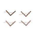 thumbnail image 1 of 4PCS Women Hair Clip Decorative Simple Rhinestone V Shaped Hair Pin Bobby Pin, 1 of 10