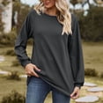 thumbnail image 2 of Women's Long Sleeve Shirts Crew Neck Casual Tops Fashion Fall Basic Tunic Pullover Blouses, 2 of 7