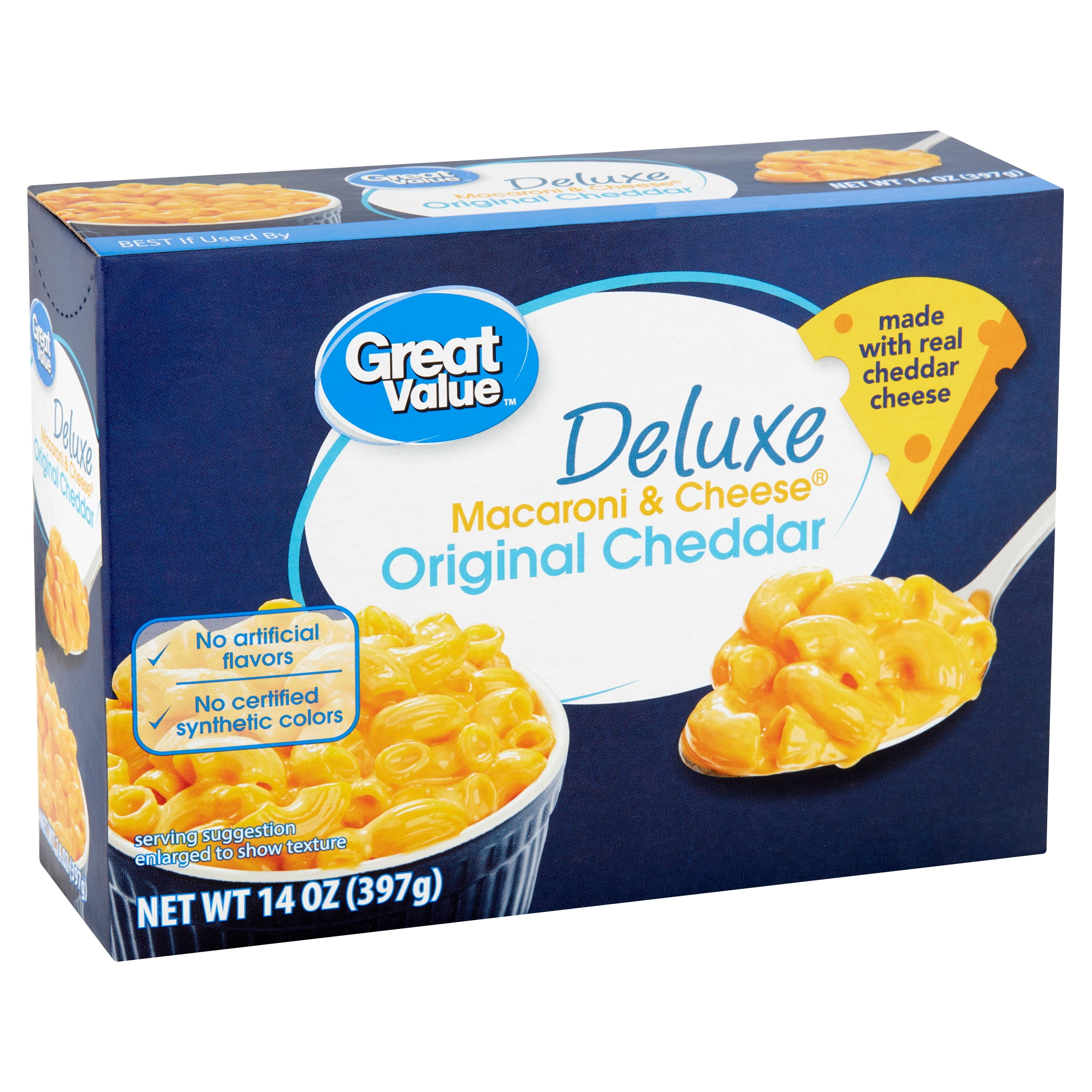 Great Value Deluxe Original Cheddar Macaroni & Cheese, 14 oz